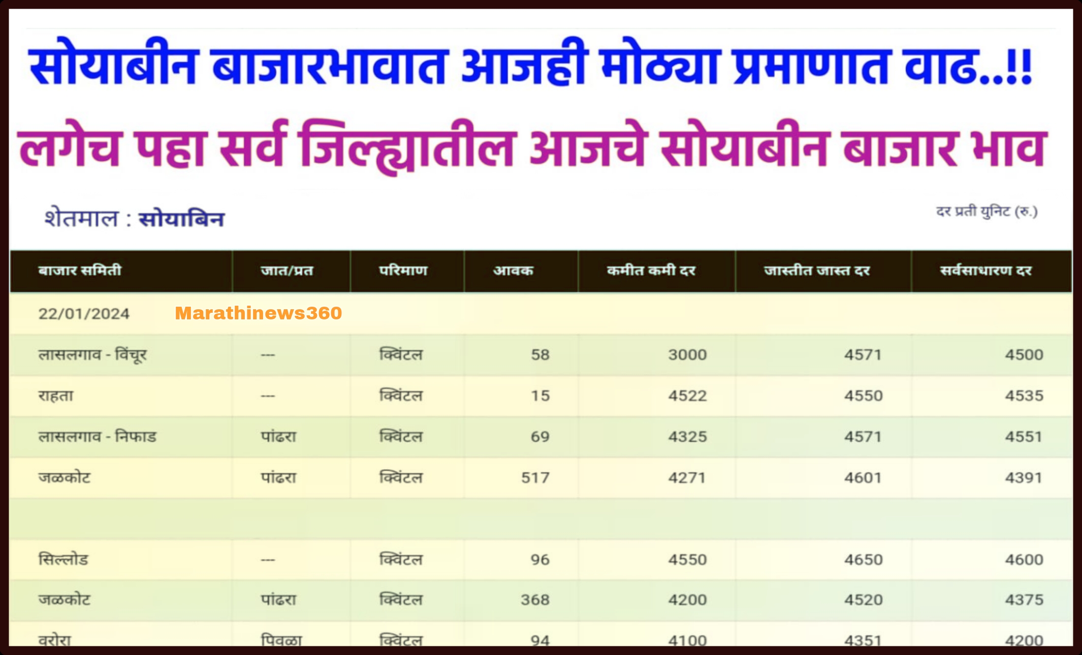 Soybean Market Maharashtra